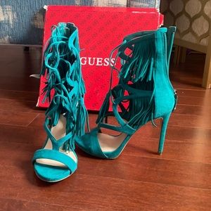 Guess suede tassels sandals heels